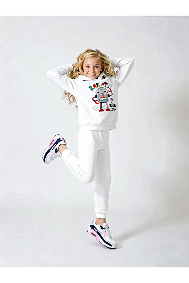 Children's Boys/Girls Robot Printed Top and Bottom Tracksuit Set
