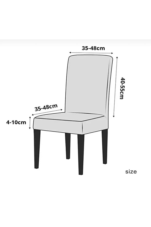 Sandalye Kılıfı, Sandalye Örtüsü, Lastikli,likralı Yıkanabılır 6Adet  sandalye örtüsü - 3