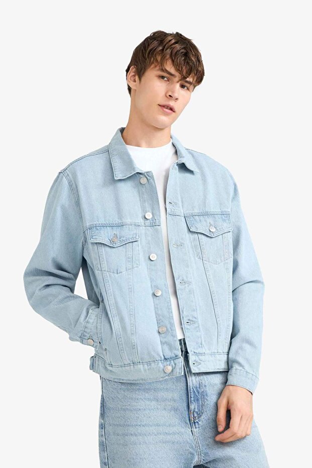 Regular Fit Buttoned Denim Jacket F4741Ax25Au - 6
