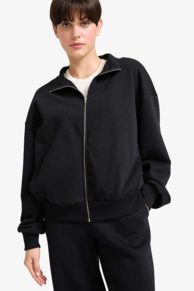 Regular Fit Basic Прямий кардиган на блискавці F7107AX25AU - 4