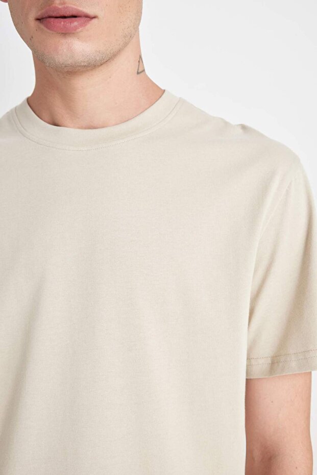 %100 Pamuk New Regular Fit Bisiklet Yaka Basic Düz Kısa Kollu Tişört V7699AZ24SP - 5