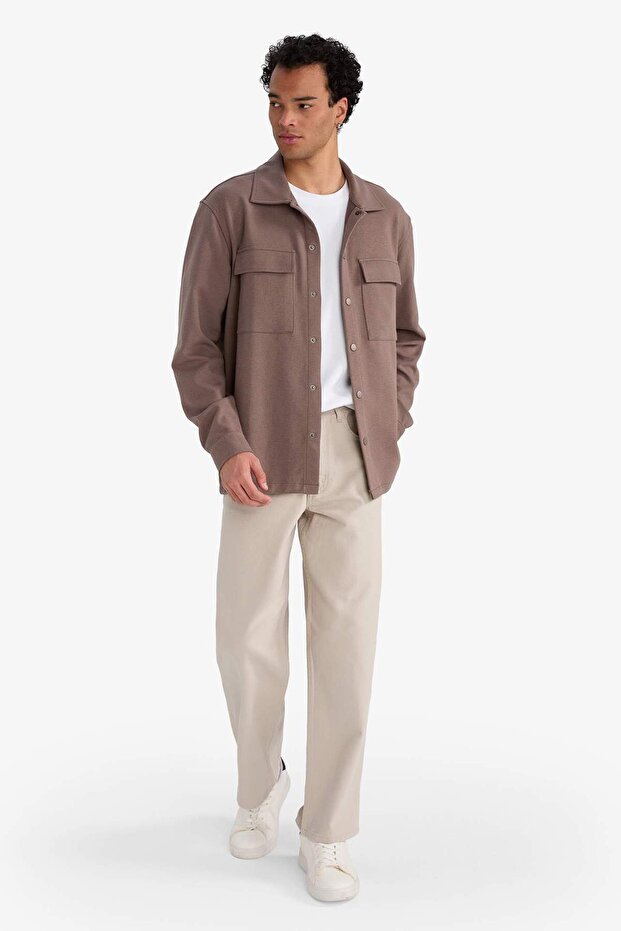 Regular Fit Twill Uzun Kollu Gömlek E7689AX25AU - 2
