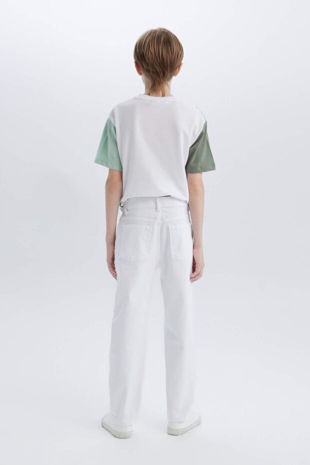 Erkek Çocuk Straight Fit Düz Paça Basic Düz Jean Pantolon B5616A825SM - 6