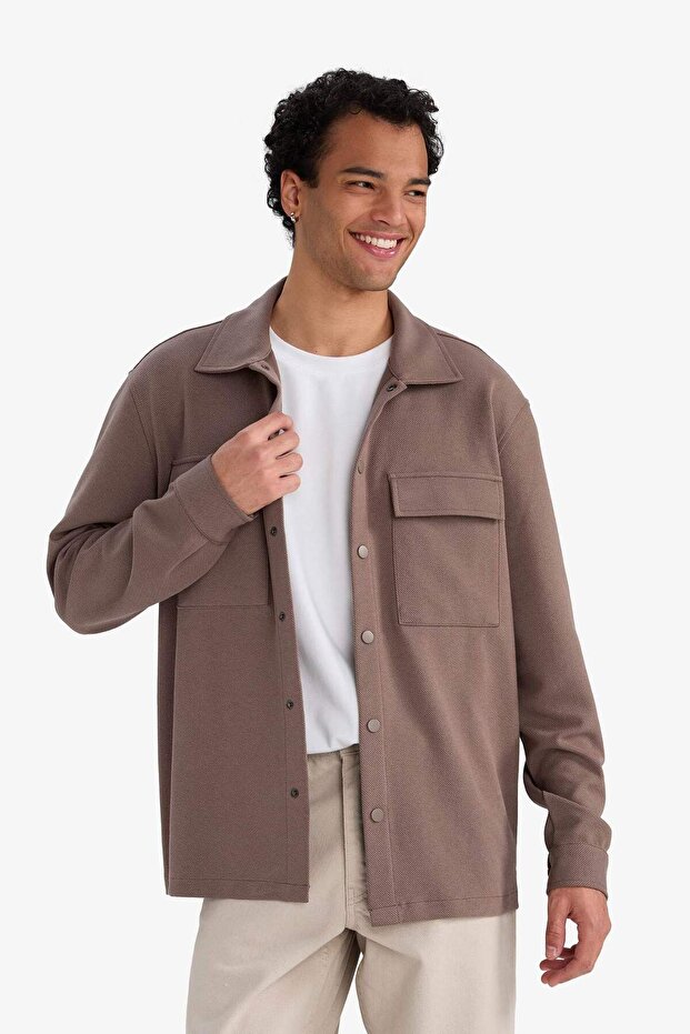 Regular Fit Twill Uzun Kollu Gömlek E7689AX25AU - 3