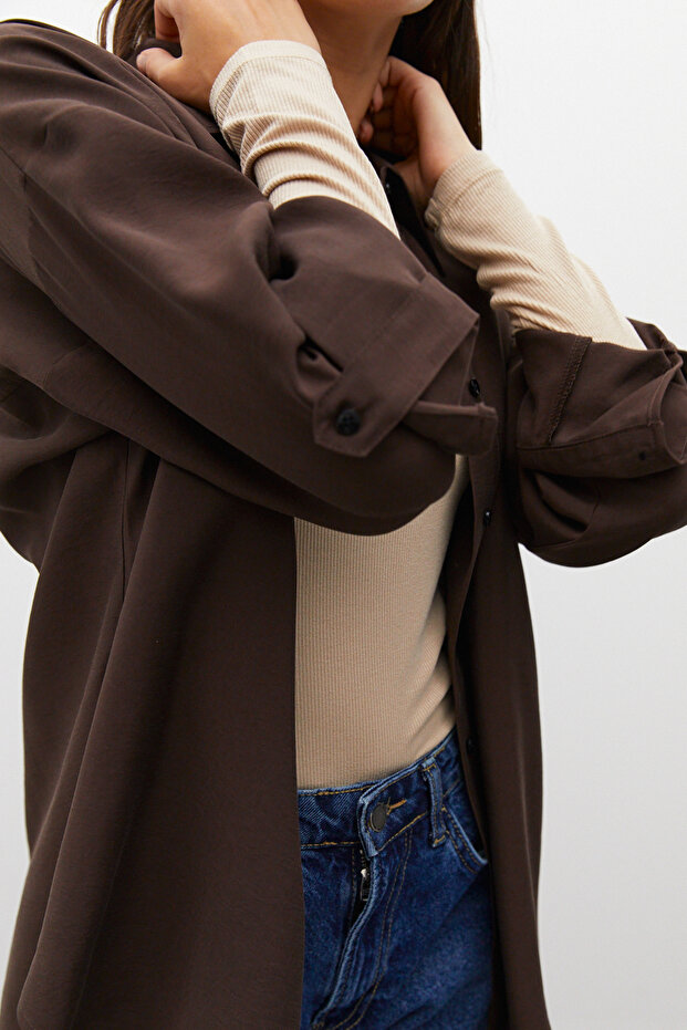 Apoletli Oversize Gömlek - 7