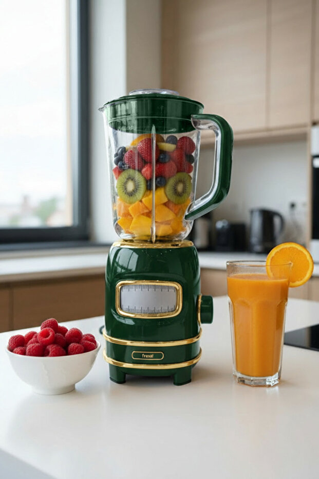 Kişisel Blender Seti Öğütücülü Smoothie Şişeli Blender 1,0 Litre Blendir Seti FR-BL01 Retroblend - 6