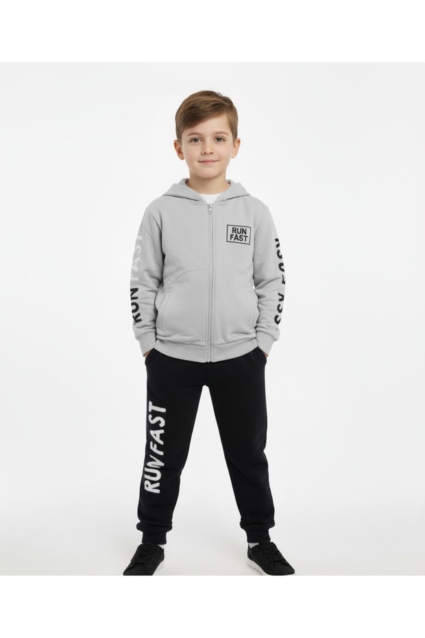 Gray Two-String Boys' Top and Bottom Set