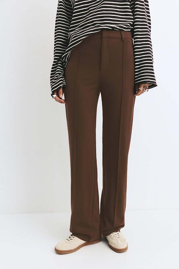 Nervürlü kumaş pantolon - 4