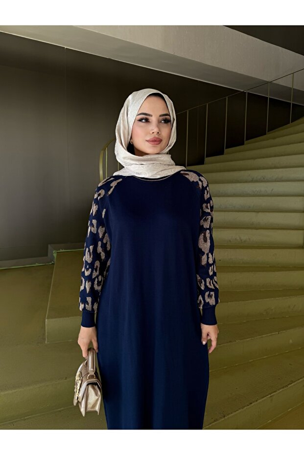 Leopard Patterned Mercerized Dress - 4