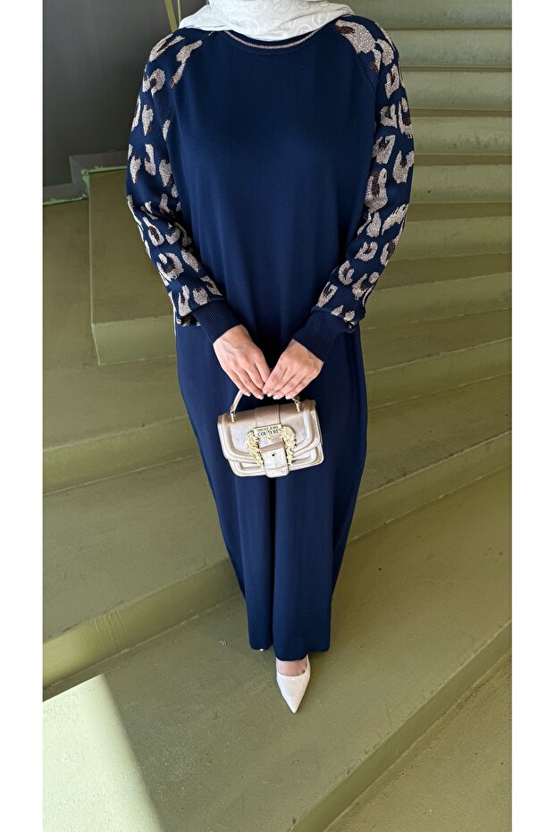 Leopard Patterned Mercerized Dress - 5