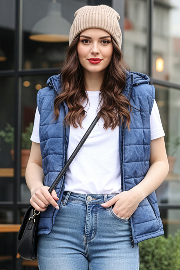 Kot Desen Şişme Yelek - 1