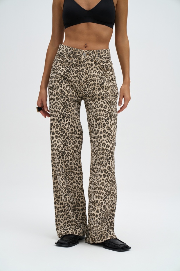 Marian Leopard Patterned Jean Pants - 6