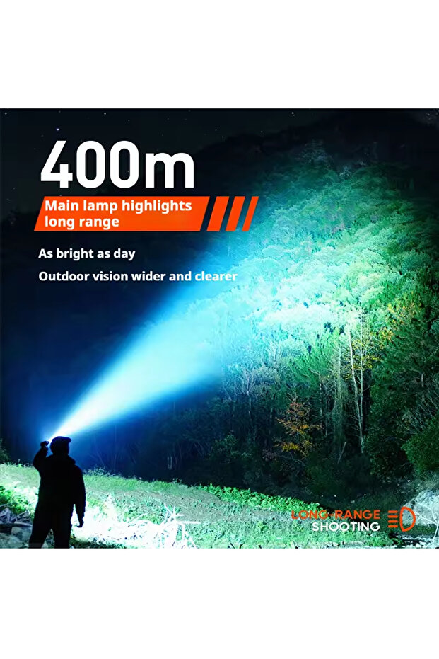 Black new SFL3121 flashlight strong searchlight with side light can be used for a variety of - 6