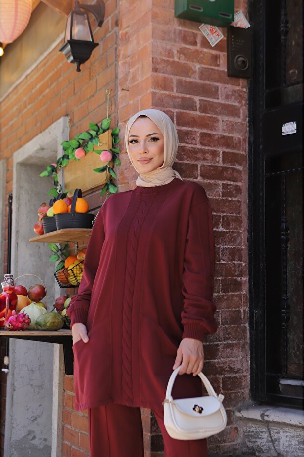 Two-Thread Knitwear Set with Side Pockets - 4