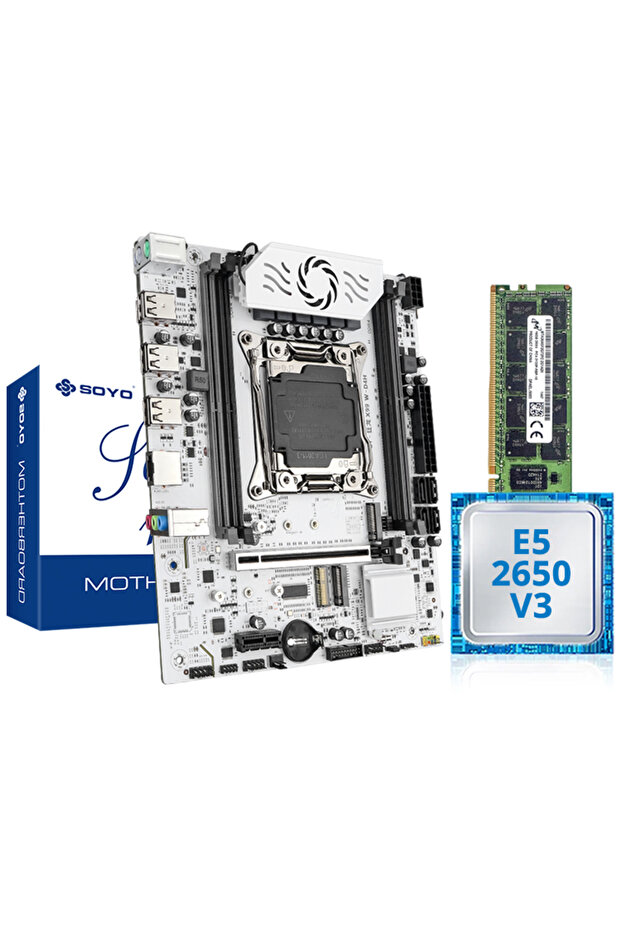 Motherboard+CPU SOYO X99 Gaming Motherboard Kit with Xeon E5 2650 V3 CPU & DDR4 16G*1 2133MHz Memory - 8