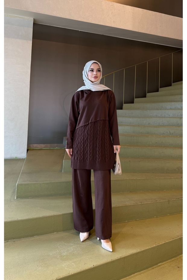Cross Hair Braided Knitwear Set