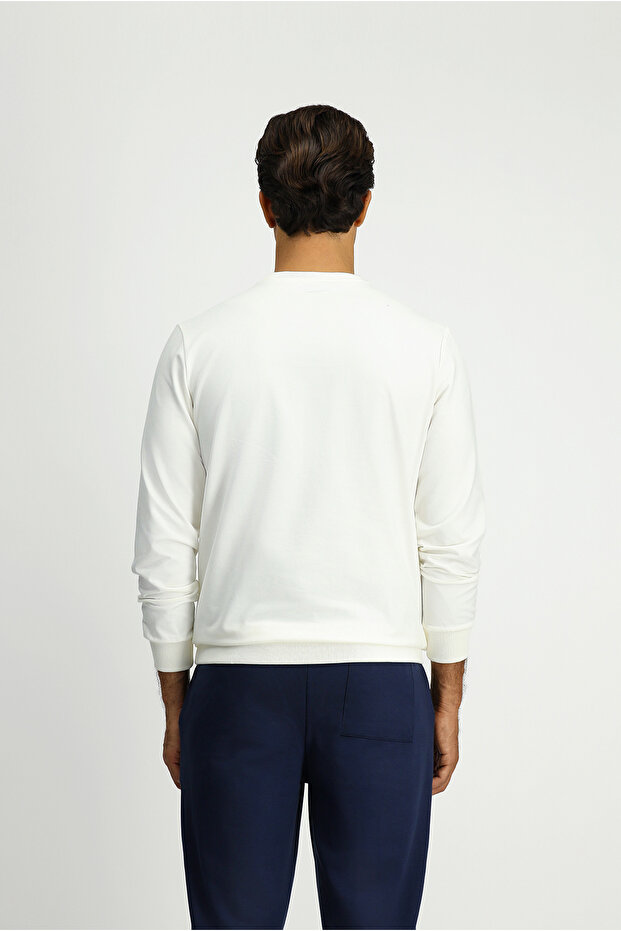 Bisiklet Yaka Regular Fit Nakışlı Basic Sweatshirt - 5