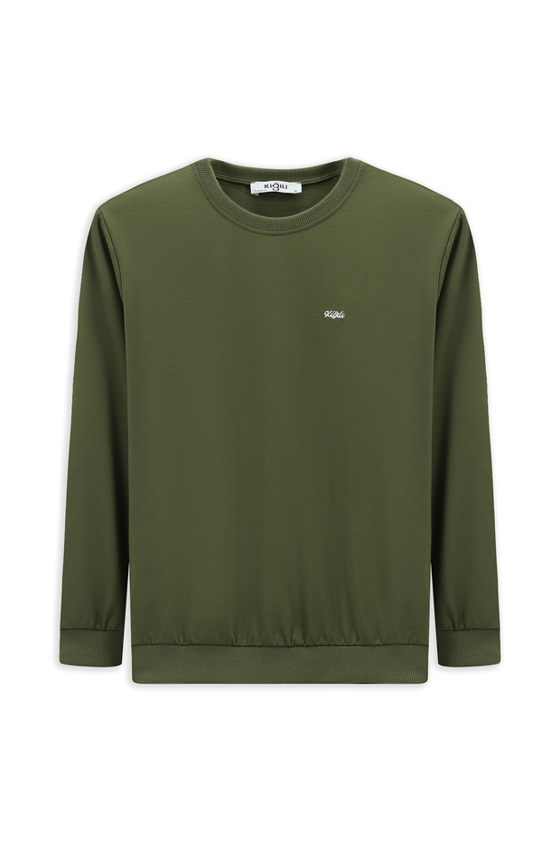 Bisiklet Yaka Regular Fit Nakışlı Basic Sweatshirt - 7