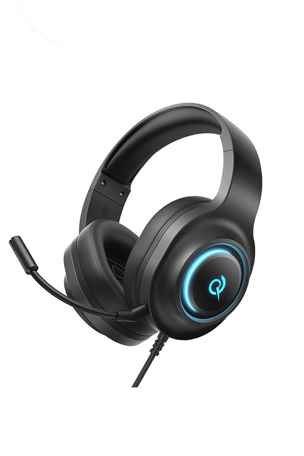 سماعة رأس للألعاب Heroad V200 RGB 7.1 USB سلكية باللون الأسود