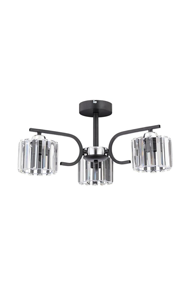 Nehir 3 Lü Plafonyer Avize Kristal Taşlı Modern Dekoratif Aydınlatma - 6
