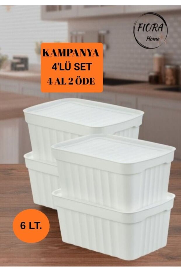 4'lü Set 6.Lt. Çok Amaçlı Saklama Kutusu - 1