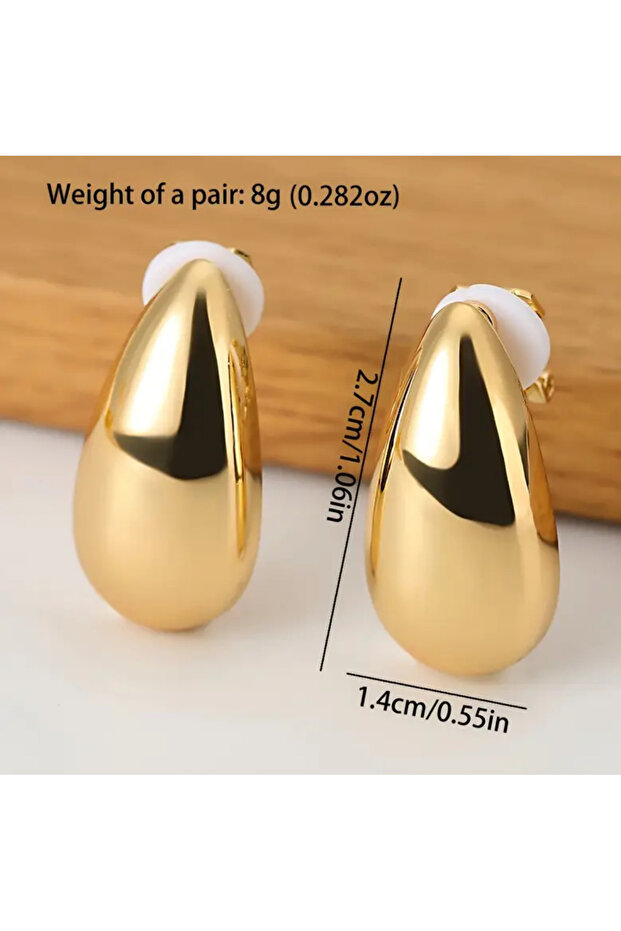 Long Drop Drop Model Clip-On Women's Earrings - Non-Pierced Earrings