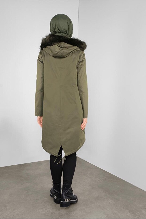 KAPÜŞONU KÜRKLÜ PARKA 90020 - 3