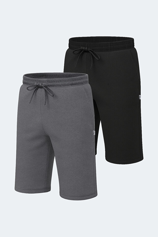 NUKE 2 li Set Erkek Siyah - Koyu Gri Şort - 1