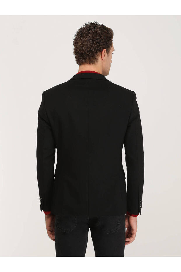 Düz Dokuma Ceket - 7