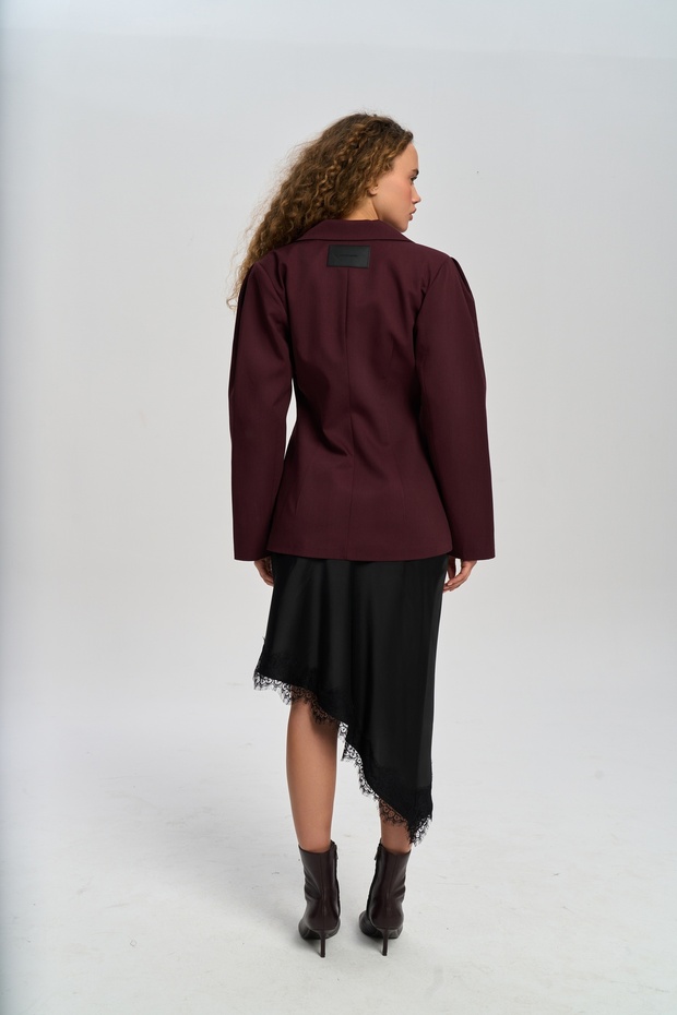 Briella Belden Oturtmalı Bordo Blazer - 6