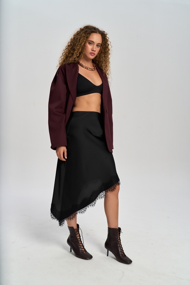 Briella Belden Oturtmalı Bordo Blazer - 3