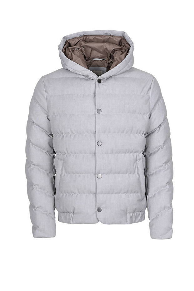 Taş Regular Fit Kapüşonlu Casual Dokuma Mont - 7