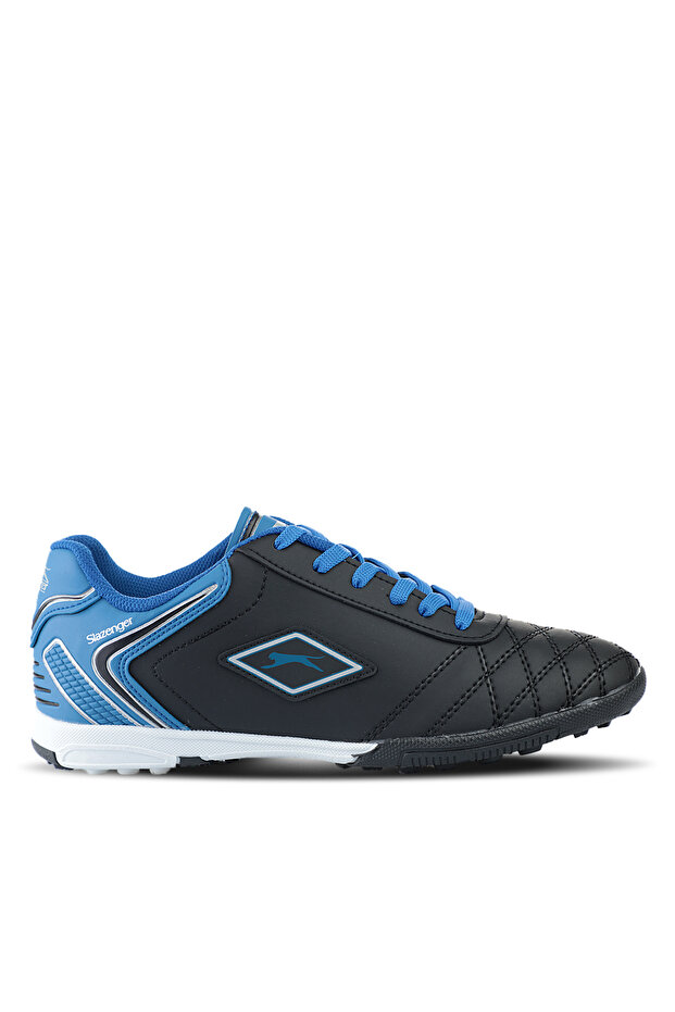 Slazenger HUGO HS Erkek Halı Saha Siyah / Mavi Futbol Ayakkabısı