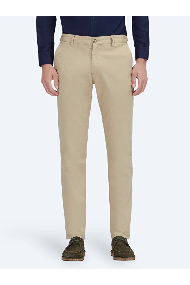 Safran Düz Dokuma Regular Fit Casual Pamuk Karışımlı Pantolon - 2