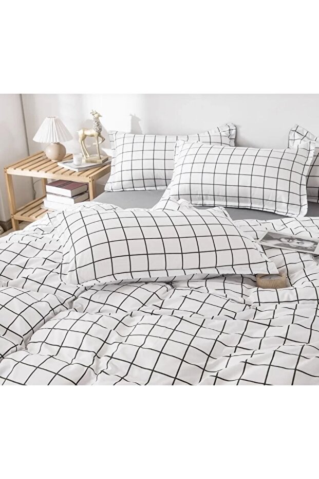 Double Fitted Sheet Set - Checkered - 7