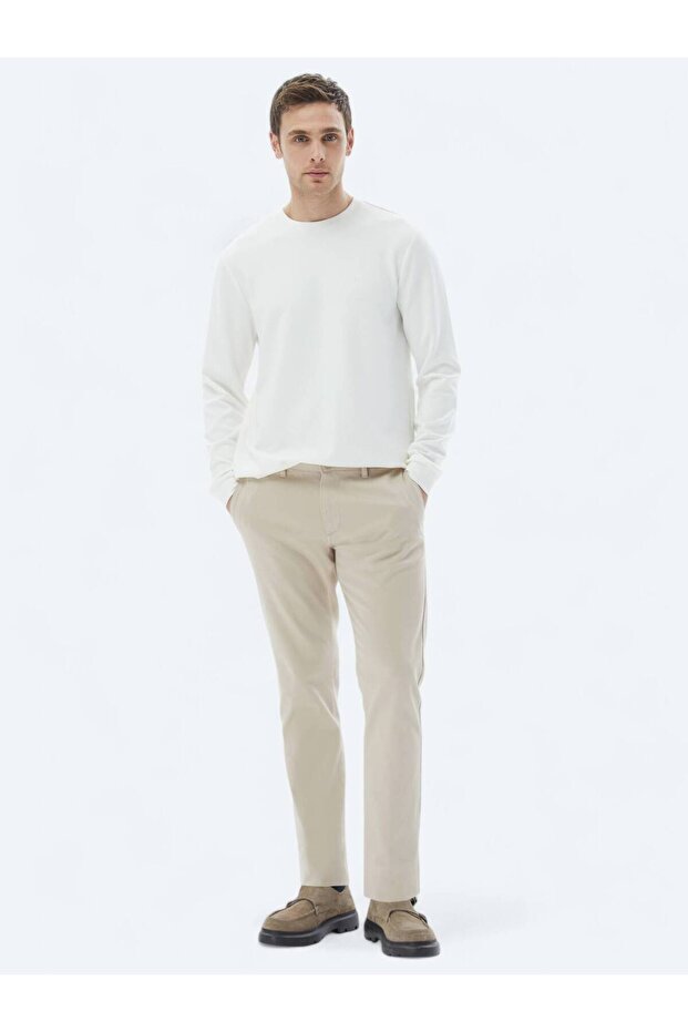 Ekru Bisiklet Yaka Sweatshırt - 2