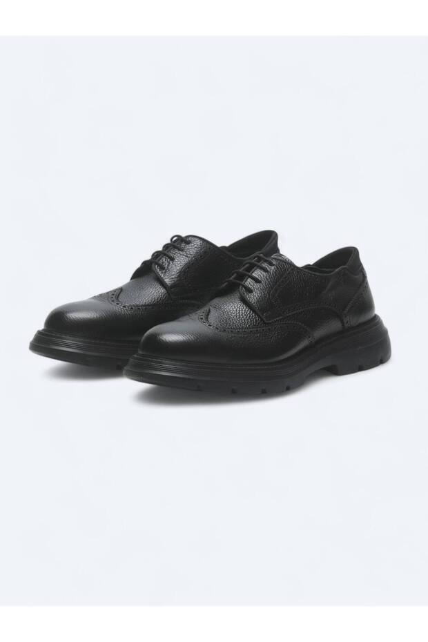 Siyah Deri Smart Casual Ayakkabı - 2