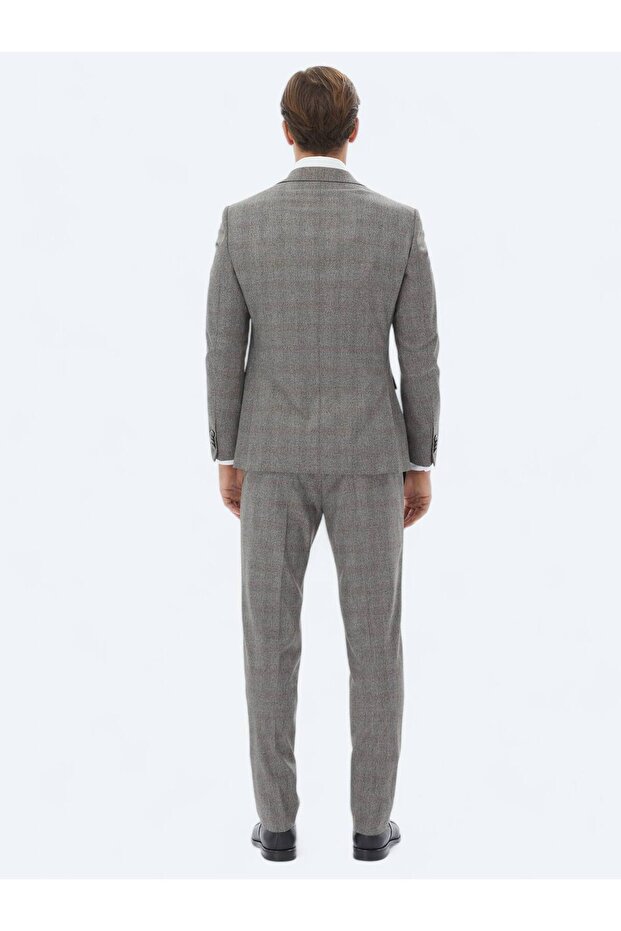 Gri Mikro Modern Fit Takım Elbise - 7