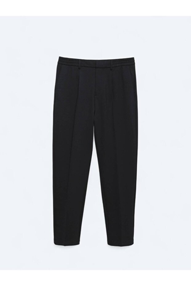 Lacivert Örme Carrot Fit Casual Pantolon - 5