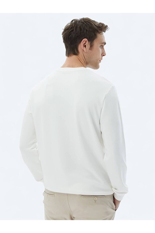 Ekru Bisiklet Yaka Sweatshırt - 5