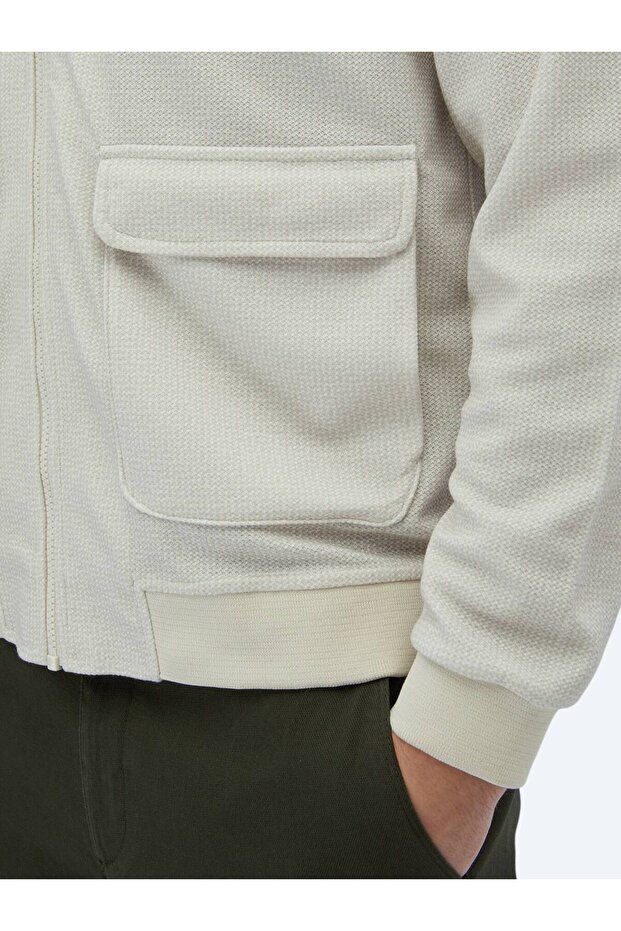 Bej Regular Fit Casual Örme Mont - 6
