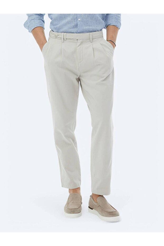 Taş Dokuma Carrot Fit Smart Casual %100 Pamuk Pantolon - 3