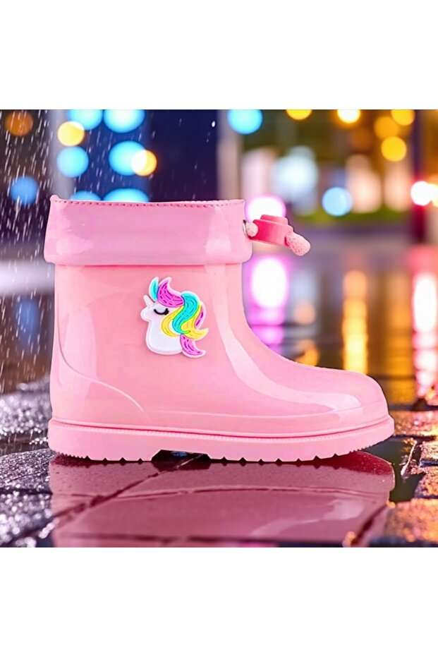 kız çocuk yağmur botu w10253 bimbi unicorno , kaymaz taban - 2