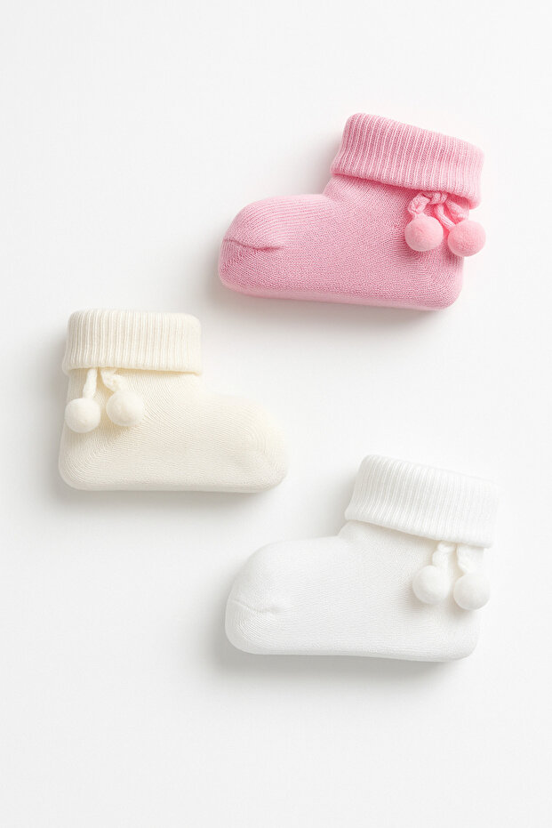 3-Piece Newborn Baby Socks Set | Cute Patterned & Soft Cotton Design