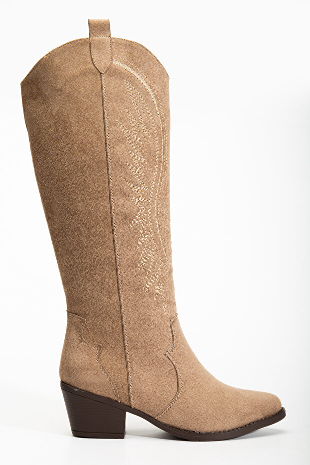 Női nercbőr hímzett western cowboy cowgirl csizma - 1