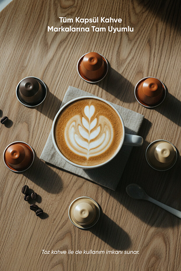 Espresso & Cappuccino Makinesi Kapsül Kahve Makinesi Yeşil EM-542 Belezza - 6