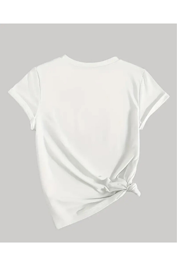 V YAKA OVERSİZE MANDALA BASKILI TİŞÖRT - 2