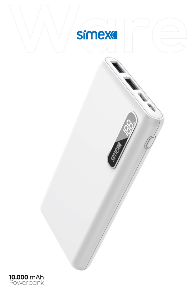 Ware 10.000 mAh Dijital Ekranlı Powerbank - Dual Şarj, Type-C & Micro USB, Hızlı Şarj Destekli - 1