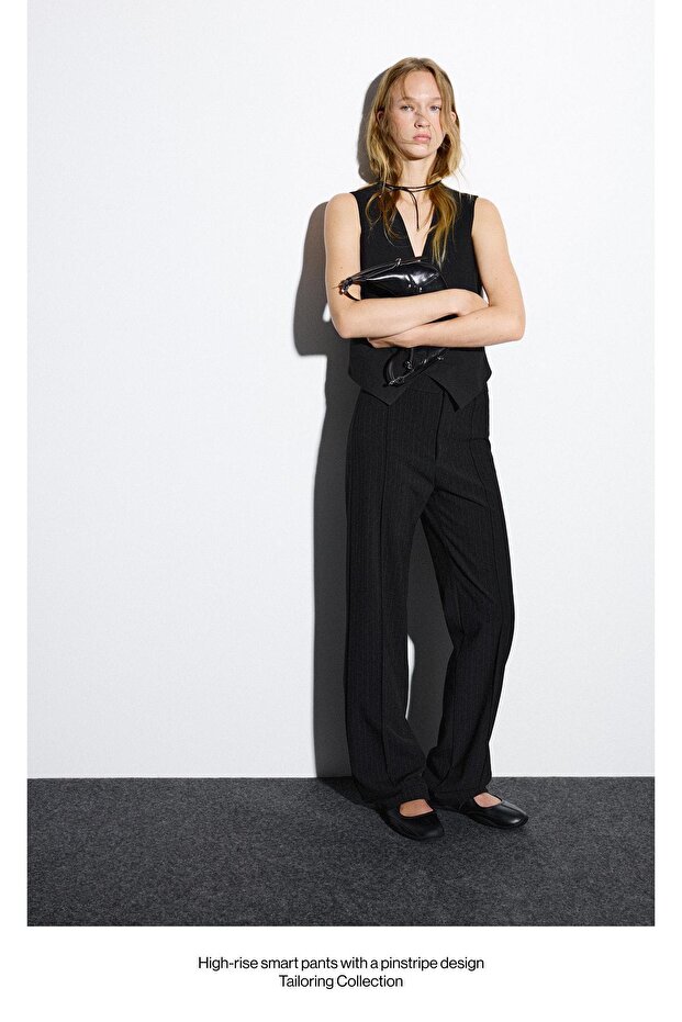 Nervürlü kumaş pantolon - 3