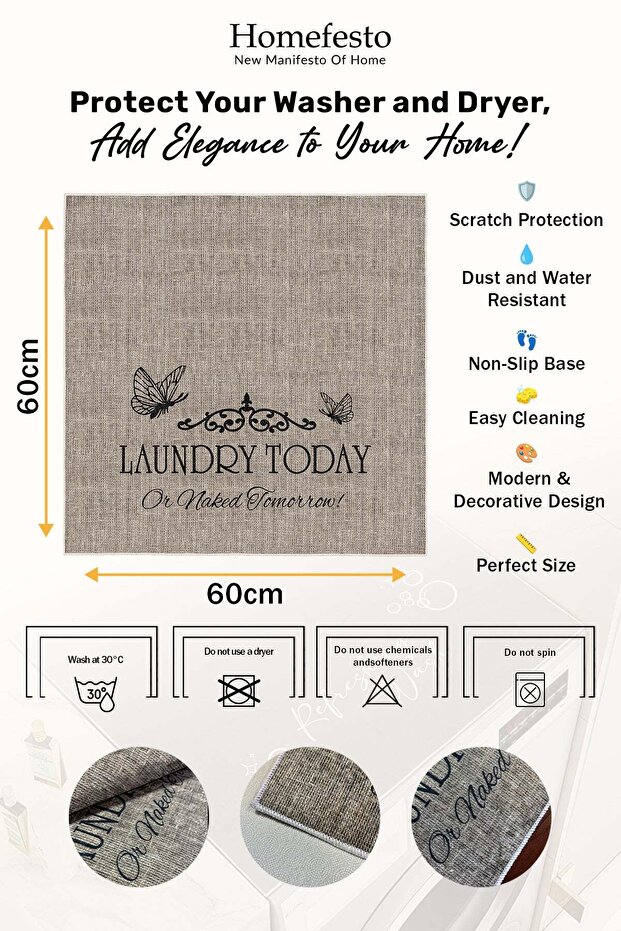 Anti-Slip Base Washing Machine Cmş18 - Modern Useful Washable Mat Surface - 7